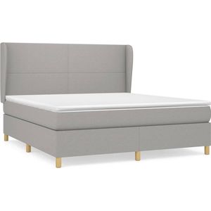 vidaXL-Boxspring-met-matras-stof-lichtgrijs-160x200-cm