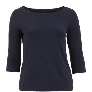 WE Fashion Dames T-shirt met driekwart mouwen - Curve