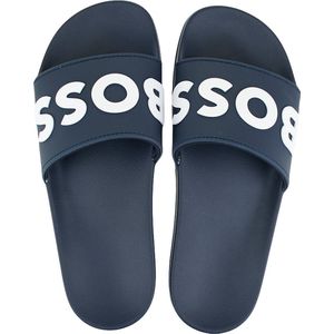 Hugo Boss BOSS slippers relief contrastlogo blauw - 41