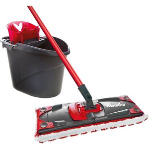 Ultramax vloerreinigingsset - complete set emmer mop microvezelhoes | duurzaam schoonmaaksysteem | Vileda love it clean mop and bucket set