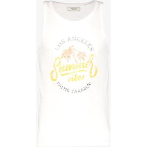 Produkt heren singlet met print wit - Maat S