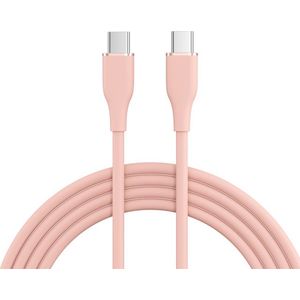Asometech - USB C Kabel -USB C naar USB C - Snellader - 1M - Roze