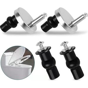 2-delige set - Wc Bril Scharnieren - Universele Scharnieren Voor Toiletbril - Scharnier Vervangset - Bevestigingsset Toiletbrilinstallatie - Eenvoudig Te Installeren - Zilverkleurig - RVS - 6.7*4.5*4.5cm