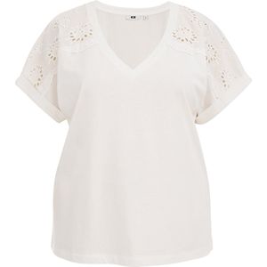 WE Fashion Dames T-shirt met embroidery - Curve