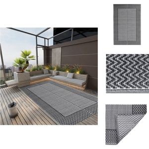 vidaXL Tuintapijt - Zwarte 140 x 200 cm - Dubbellaags jacquard - PP-materiaal - Buitenkeuken