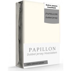 Papillon hoeslaken - dubbel jersey - 180 x 200 - Crème