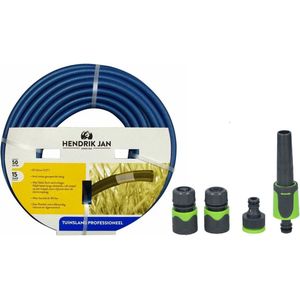 Hendrik Jan Tuinslang 50 meter - anti knik - 13mm - professional - met koppelstukken/spuitstuk