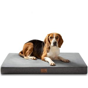Hondenkussen van traagschuim mat voor grote honden orthopedisch hondenmatras wasbaar en antislip hondenbed voor binnen grijs 89 x 56 x 8 cm dog cussion