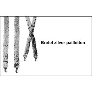 Bretel pailletten zilver - Thema feest festival carnaval festival glitter and glamour gala