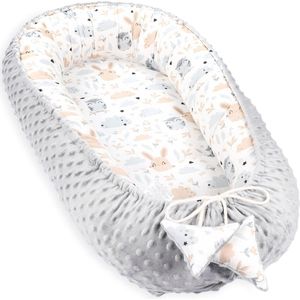 Warme Babybedbumper 90 x 50 cm - Knus Nest Pasgeboren Babybedbumper Winter / Herfst Cocon Baby Nest Uil Grijs
