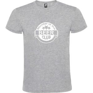 Grijs  T shirt met  "" Member of the Beer club ""print Wit size XXL