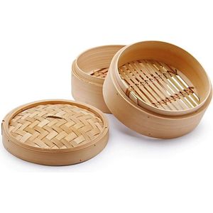 Cestello 2 livelli orientale cottura vapore in bamboo cm145 - Koken Stomen - Huis & Huis bamboo steamer