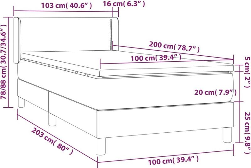 vidaXL-Boxspring-met-matras-kunstleer-zwart-100x200-cm
