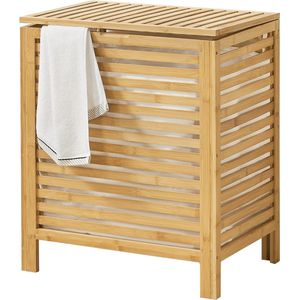 Bamboe Wasmand Jessica - Met Waszak en Deksel - 65 l - Bamboe en Katoen - Minimalistisch Design