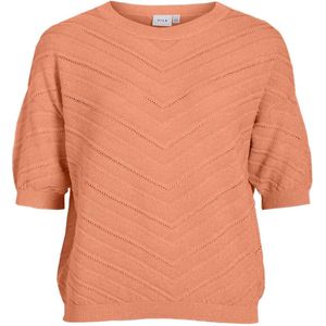 Vila Trui Viesty Boatneck 2/4 Glitter Knit To 14094921 Shell Coral Dames Maat - S