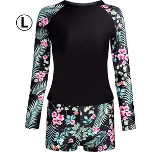 Bovista Rash Guard - Surf Shirt - Zwemkleding - UV Beschermende Kleding - Voor Zwemmen - Surfen - Duiken - Zwart - Maat M
