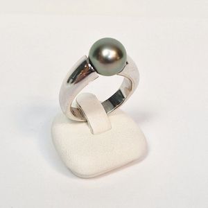 Ring - witgoud - 14 karaat - Tahiti parel - uitverkoop Juwelier Verlinden St. Hubert - van €1190,= voor €969,=