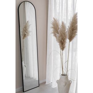 Nordic Style® Boogspiegel 180x40cm | Zwart | Scandinavische Spiegels | Halfrond | Pas spiegel | Staande spiegel | Kleedkamer spiegel