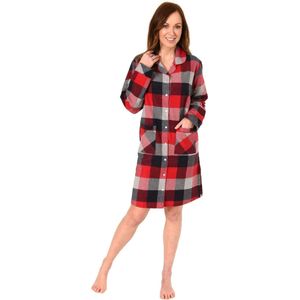 Normann dames nachthemd Flanel L/M - Creative Square - 50 - Rood