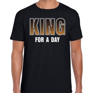 King for a day / Koning voor een dag / Koningsdag t-shirt / shirt zwart voor heren - Kingsday shirt / kleding / outfit M