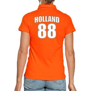 Oranje supporter poloshirt met rugnummer 88 - Holland / Nederland fan shirt voor dames XL