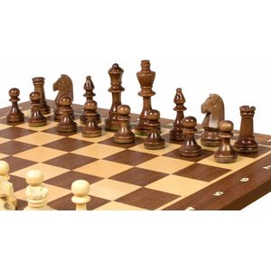 Chess the Game - Houten Schaakbord Staunton nr.4 met Staunton nr.4 schaakstukken