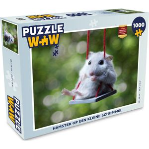 Puzzel Hamster op een kleine schommel - Legpuzzel - Puzzel 1000 stukjes volwassenen