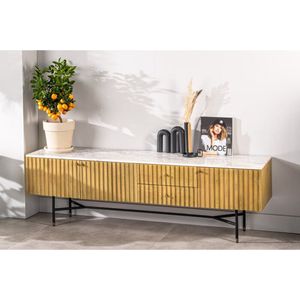 Tv-meubel Ralph 175 cm Marmer - Naturel | BY-OLAF