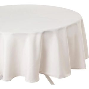 Tafelkleed van polyester rond diameter 180 cm - ivoor wit - Eettafel tafellakens