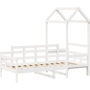 vidaXL - Slaapbank - met - bedhuis - 90x190 - cm - massief - grenenhout - wit