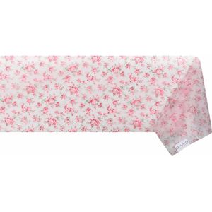 Raved Tafelzeil - Transparant - Bloemen  140 cm x  200 cm - Roze - PVC - Afwasbaar