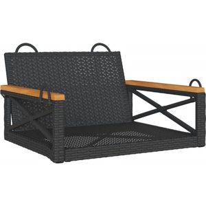 vidaXL - Schommelbank - 63x62x40 - cm - poly - rattan - zwart