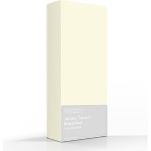 Zachte Jersey Topper Hoeslaken Lits-jumeaux Ivoor | 160/170/180x200/210/220 | Dikke Kwaliteit | Rondom Elastiek