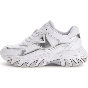 Guess Nowah Dames Sneakers Hoog - White/Silver - Maat 38