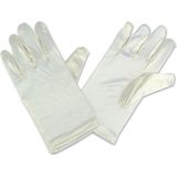 Gebroken witte satijnen goochelaars handschoenen voor kinderen