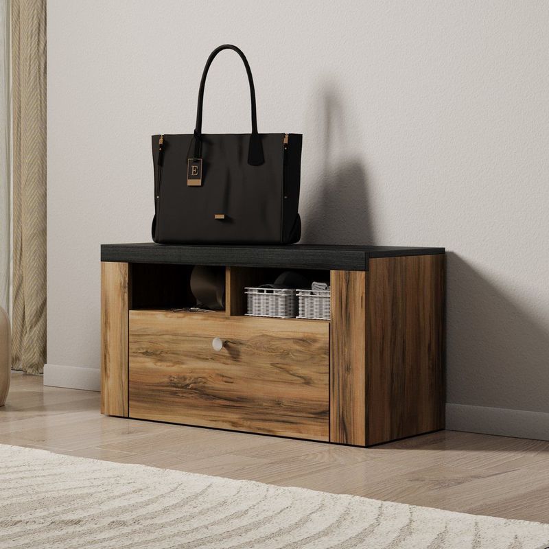 Meubella - Schoenenkast Linford - Donker eiken - 84 cm