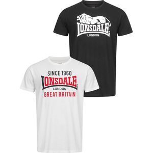 Lonsdale T-Shirt Collessie T-Shirt normale Passform Doppelpack Black/White-3XL