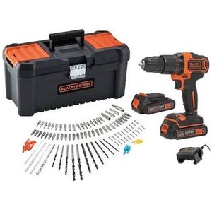 Black&Decker BCD700C2AMB-QW 18 volt schroef-/klopboormachine met 2 accu's en 100 accessoires