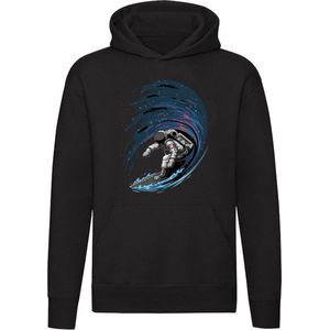 Astronaut Surfen Hoodie - ruimte - planeet - zee - ruimtevaart - space - sterren - unisex - trui - sweater - capuchon