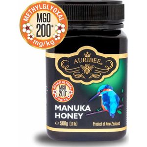 100% natuurlijke, rauwe Manuka honing MGO 200+, Auribee, 500 gram, verpakt in Nieuw zeeland, gecontroleerd en gecertificeerd