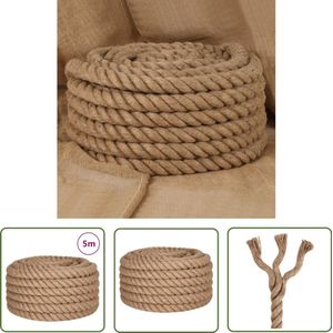 The Living Store Touw 5 m lang 40 mm dik jute - Jute Touw - Natuurlijke Jute - Knutselmateriaal - Tuin Touw - Decoratief Touw
