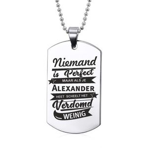 Niemand Is Perfect - Alexander - RVS Ketting