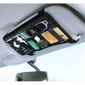 JIAHG Auto zonneklep tas auto organizer multifunctionele anti-slip elastische auto opbergtas CD-tas voor mobiele telefoons zonnebrillen hoofdtelefoon