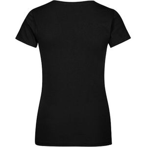 Women´s V-hals T-shirt met korte mouwen Black - 3XL