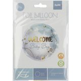 Folat - Folieballon Welkom Baby Boy Blauw - 45 cm