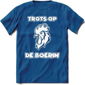 T-Shirt Knaller T-Shirt|Trots op de boerin / Boerenprotest / Steun de boer|Heren / Dames Kleding shirt Kip|Kleur Blauw|Maat XXL
