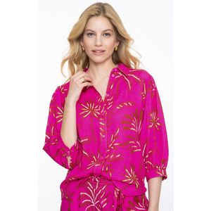 Geisha Blouse Blouse Met Allover Print 53488 20 Fuchsia/off White Dames Maat - XS