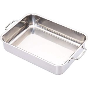 Braadpan Heavy Duty Vaatwasmachinebestendig Inklapbare Handgrepen Roestvrij Staal ‎32 x 23 x 65 Centimeter Zilverkleurig - KCMCROAST37