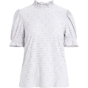 Vila T-shirt Vikawa S s Flounce Top su - Noos 14070251 Optical Snow Dames