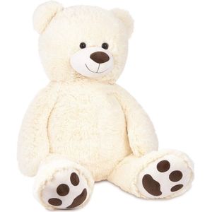 XXL Teddybeer 100 cm Groot - Wit - Pluche Dier Knuffel